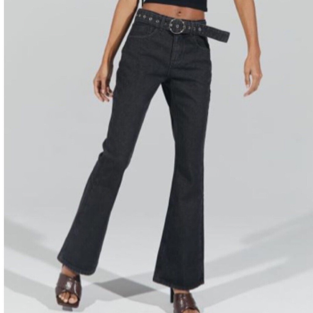 Urban Outfitters Milk It Belted Flared 100% Cotton Jeans Size 28